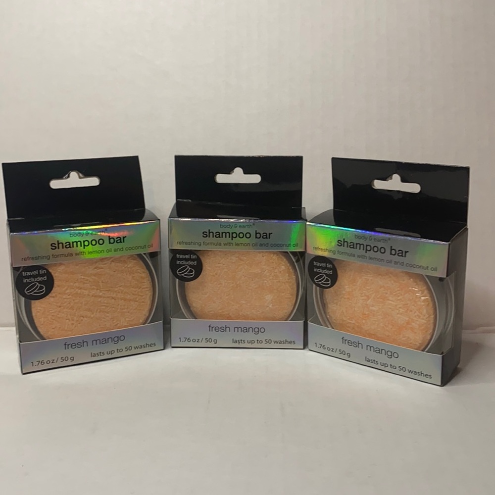 Body & Earth Shampoo Bar Fresh Mango (Lot of 3)